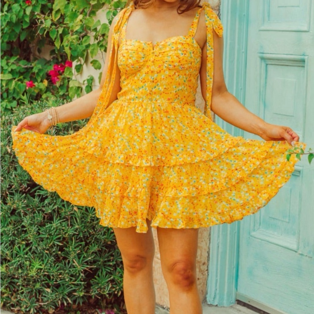 Yellow Floral Dress